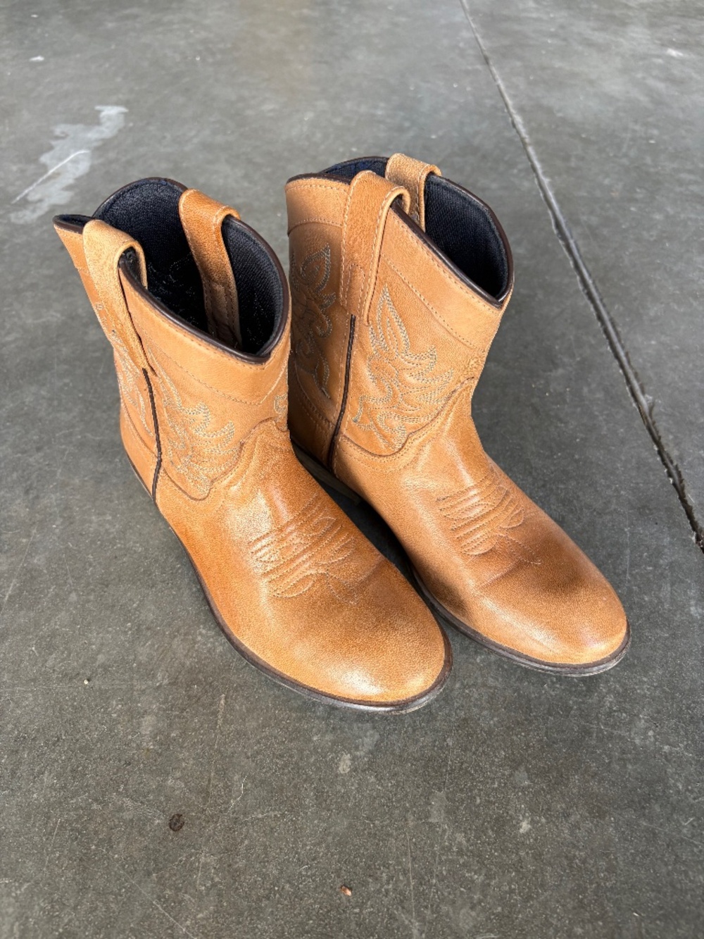Dingo 6" Willie Ankle Boots Womens 6.5 M Antique Tan Western Cowgirl Rodeo DI862